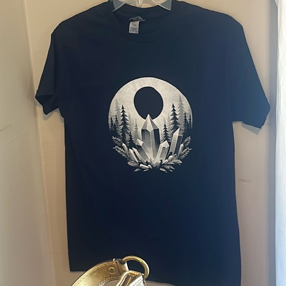 Women Black Crystal Tshirt Eclipse 2024